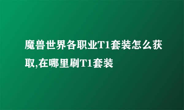 魔兽世界各职业T1套装怎么获取,在哪里刷T1套装