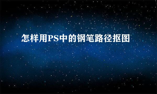 怎样用PS中的钢笔路径抠图