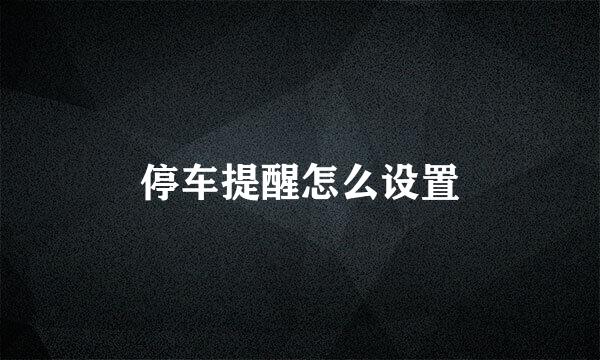 停车提醒怎么设置