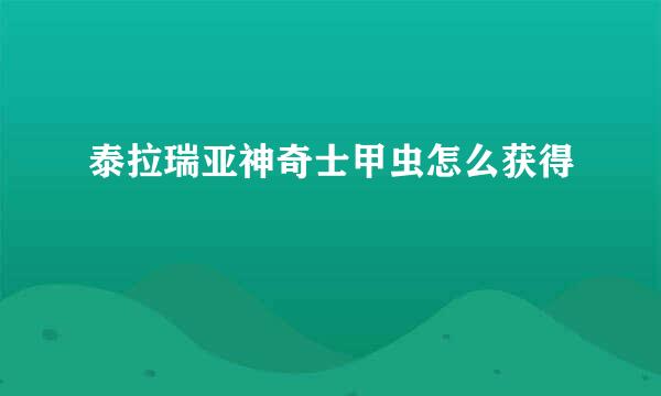 泰拉瑞亚神奇士甲虫怎么获得