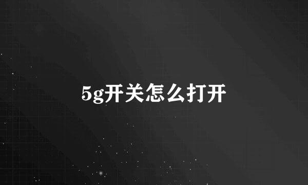 5g开关怎么打开