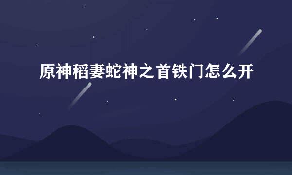 原神稻妻蛇神之首铁门怎么开