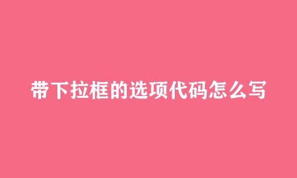 带下拉框的选项代码怎么写