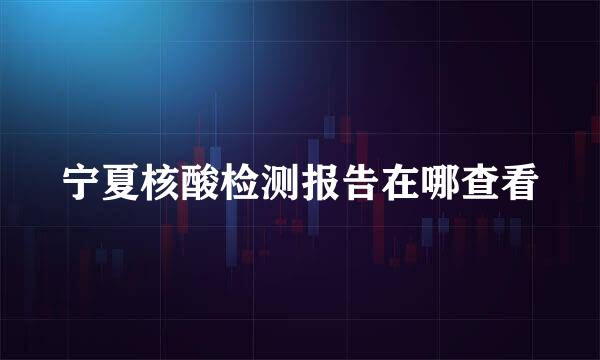 宁夏核酸检测报告在哪查看
