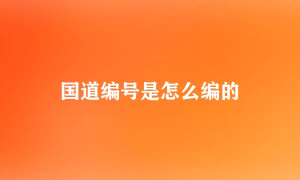 国道编号是怎么编的
