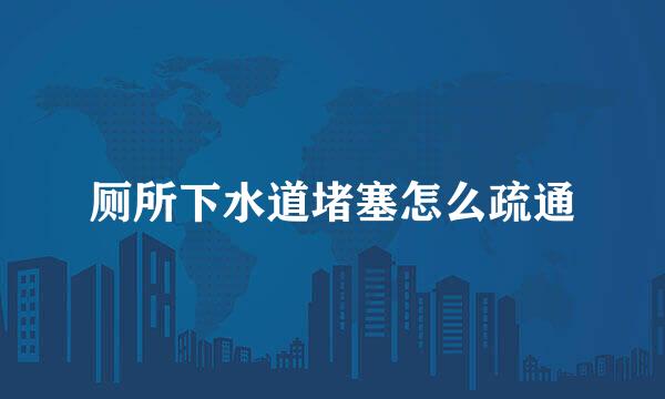 厕所下水道堵塞怎么疏通