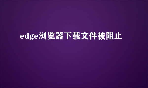 edge浏览器下载文件被阻止