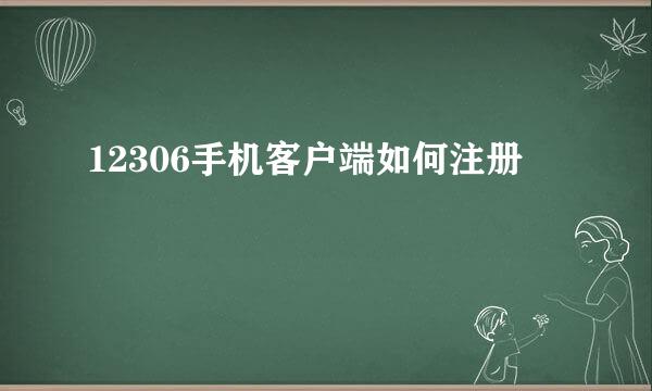 12306手机客户端如何注册