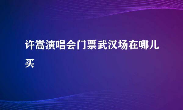许嵩演唱会门票武汉场在哪儿买