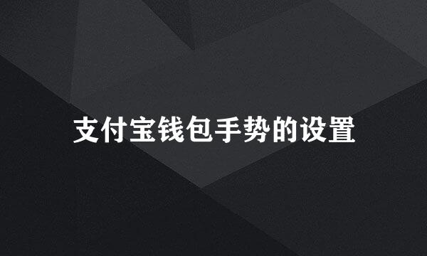 支付宝钱包手势的设置