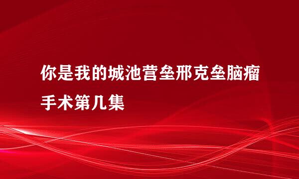 你是我的城池营垒邢克垒脑瘤手术第几集