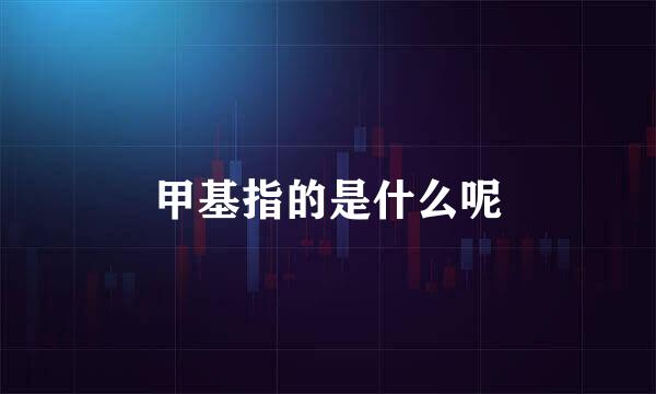 甲基指的是什么呢
