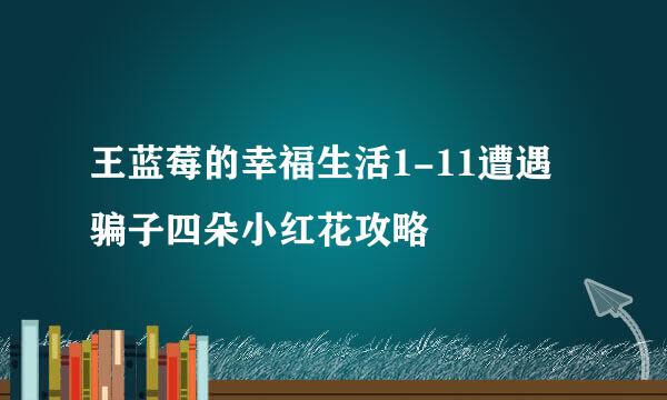 王蓝莓的幸福生活1-11遭遇骗子四朵小红花攻略