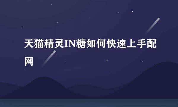 天猫精灵IN糖如何快速上手配网