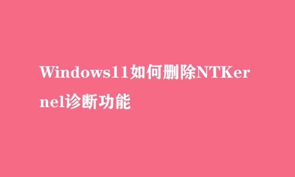 Windows11如何删除NTKernel诊断功能