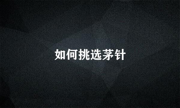 如何挑选茅针