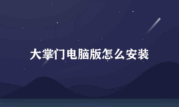 大掌门电脑版怎么安装
