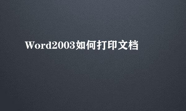 Word2003如何打印文档