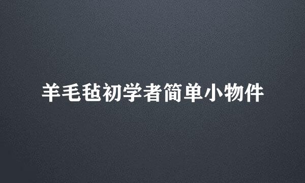 羊毛毡初学者简单小物件