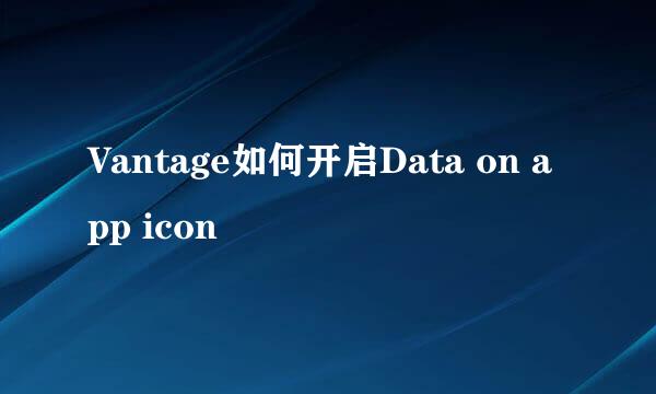 Vantage如何开启Data on app icon