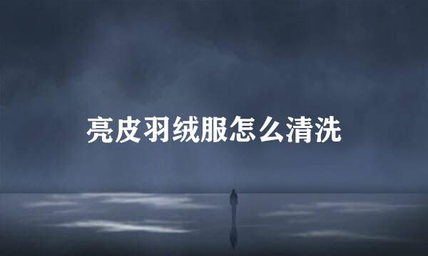 亮皮羽绒服怎么清洗
