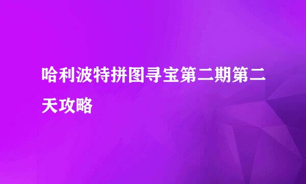 哈利波特拼图寻宝第二期第二天攻略
