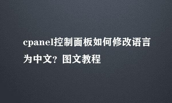 cpanel控制面板如何修改语言为中文？图文教程