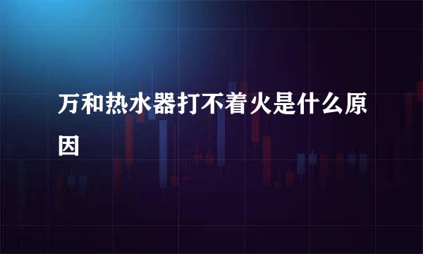 万和热水器打不着火是什么原因