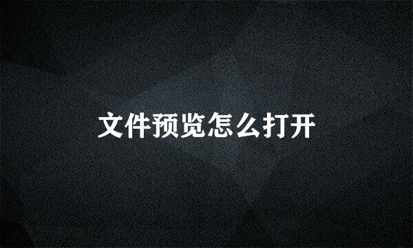 文件预览怎么打开