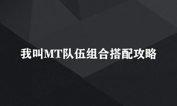 我叫MT队伍组合搭配攻略