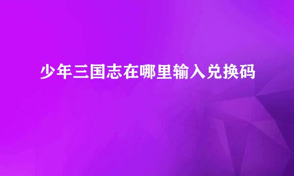 少年三国志在哪里输入兑换码