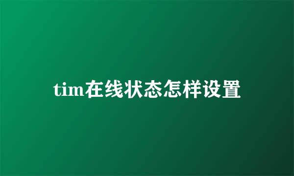 tim在线状态怎样设置