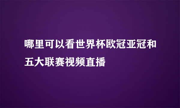 哪里可以看世界杯欧冠亚冠和五大联赛视频直播