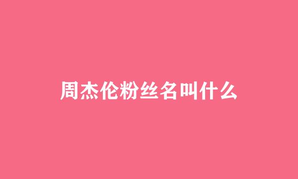 周杰伦粉丝名叫什么