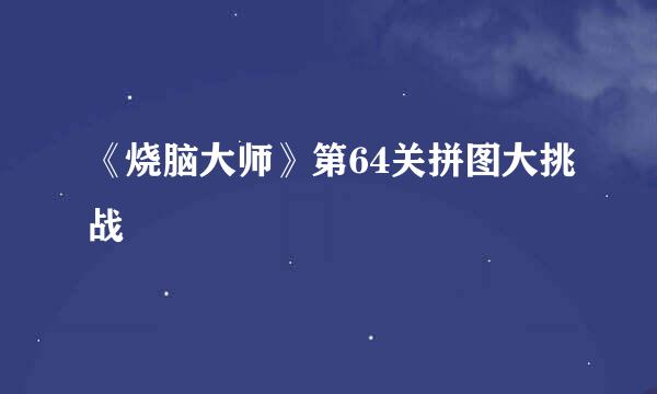 《烧脑大师》第64关拼图大挑战