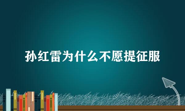 孙红雷为什么不愿提征服