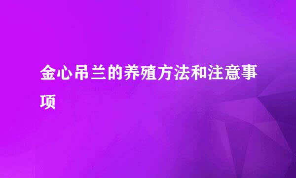 金心吊兰的养殖方法和注意事项