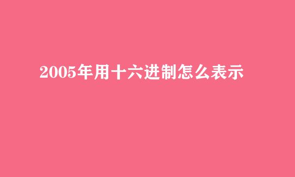 2005年用十六进制怎么表示