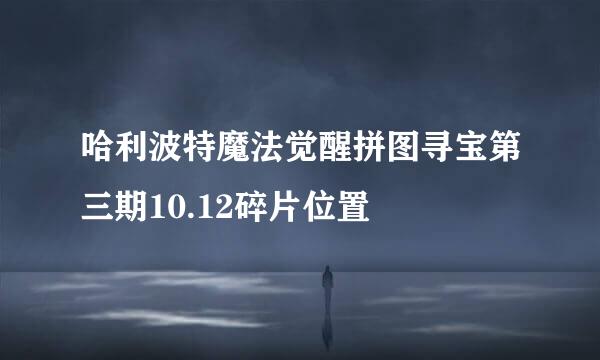 哈利波特魔法觉醒拼图寻宝第三期10.12碎片位置