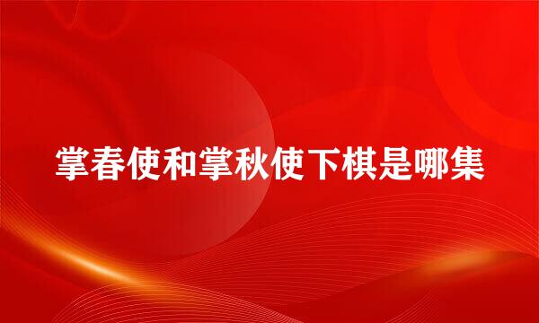 掌春使和掌秋使下棋是哪集