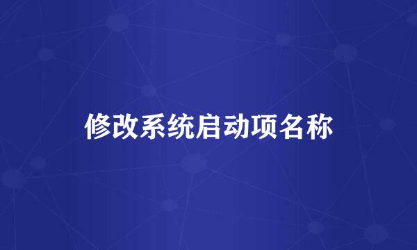 修改系统启动项名称