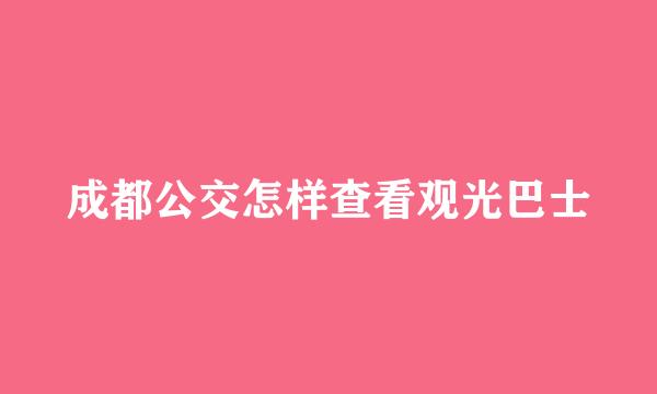成都公交怎样查看观光巴士