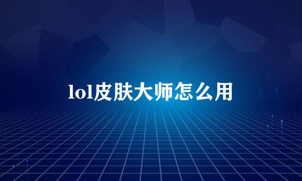 lol皮肤大师怎么用