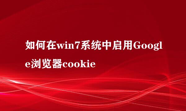 如何在win7系统中启用Google浏览器cookie