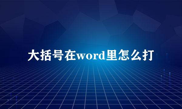 大括号在word里怎么打