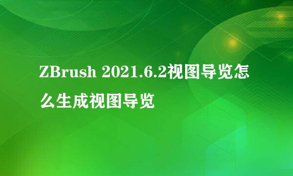ZBrush 2021.6.2视图导览怎么生成视图导览