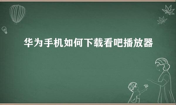 华为手机如何下载看吧播放器