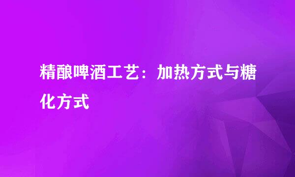 精酿啤酒工艺：加热方式与糖化方式