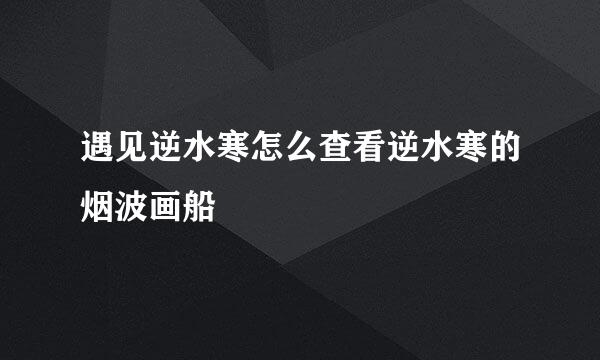 遇见逆水寒怎么查看逆水寒的烟波画船