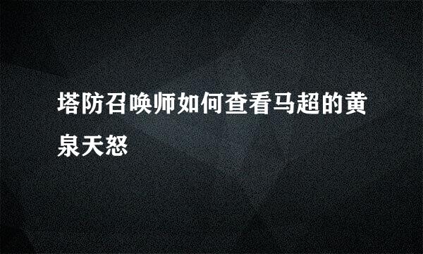 塔防召唤师如何查看马超的黄泉天怒